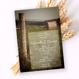Invitación Pastos verdes Boda de granja Ensayo Cena