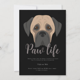 Invitación Pata de perro cachorro lindo fiesta de la vida 