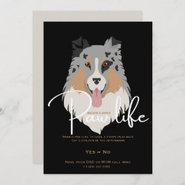 Invitación Pata de perro cachorro lindo fiesta de la vida 