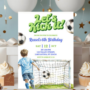 Invitación Patada de fútbol, algún divertido cumpleaños de ni