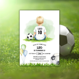 Invitación Patea diversión Balón de Fútbol Fiesta de Cumpleañ