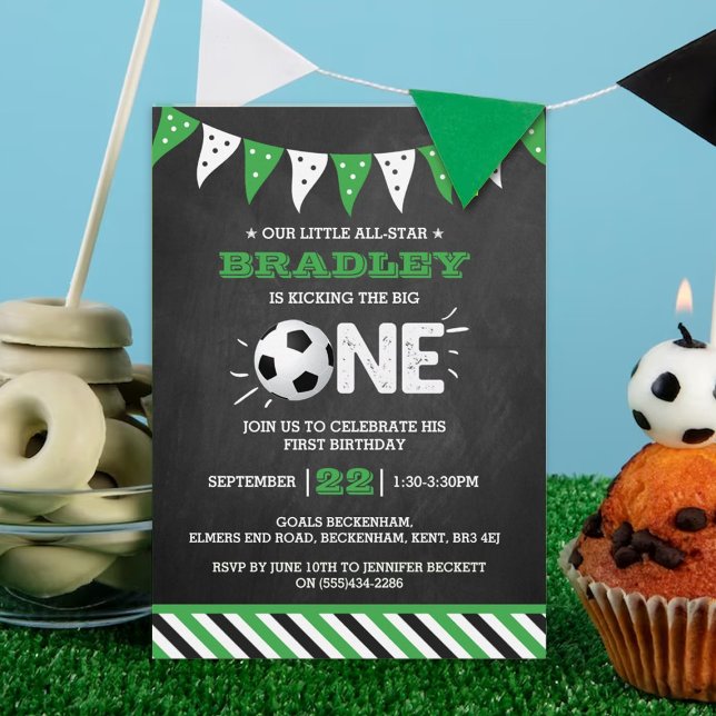 Invitación Patear El Grande | Primer cumpleaños del fútbol (Subido por el creador)