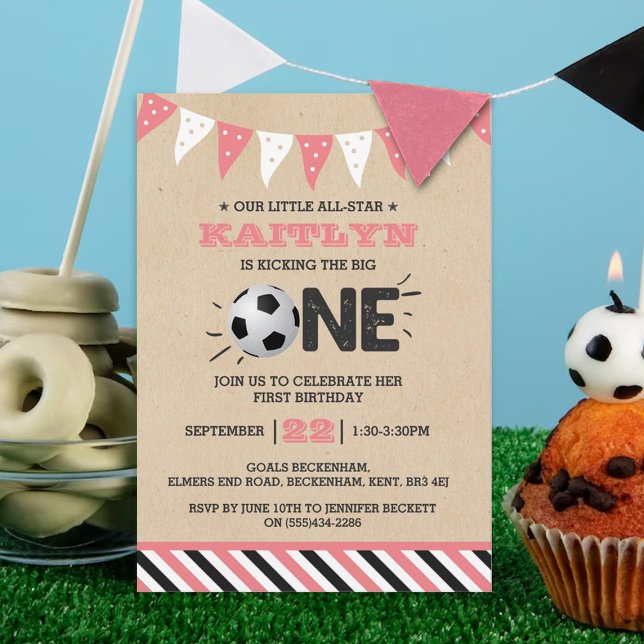 Invitación Patear El Grande | Primer cumpleaños del fútbol (Subido por el creador)