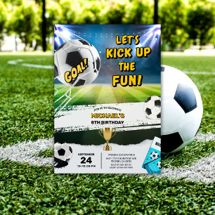 Invitación Patear un partido de cumpleaños divertido de los c