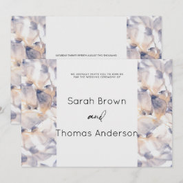 INVITACIÓN PATELES BLANCOS Y AZULES BODA BRIDAL ELEGANTE FLOR