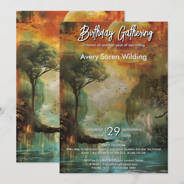 Invitación Path of Light | Nature Inspired Composition (Anverso / Reverso)