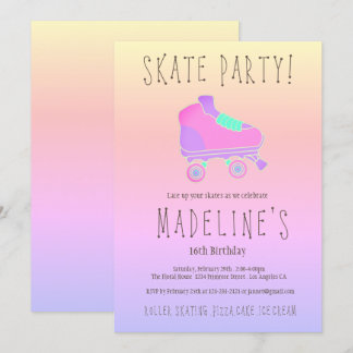 Invitación Patín de ruedas elegante del dulce 16 del ombre