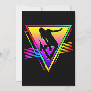 Invitación Patinador de monopatín retro