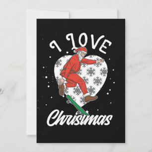 Invitación Patinador Patineta Amo la Navidad
