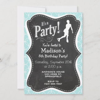 Invitación Patinaje artístico; Círculos azules para bebés