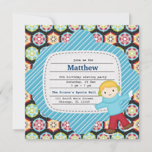 Invitación Patinaje de cumpleaños (niño)