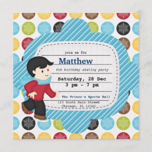 Invitación Patinaje de cumpleaños (niño)