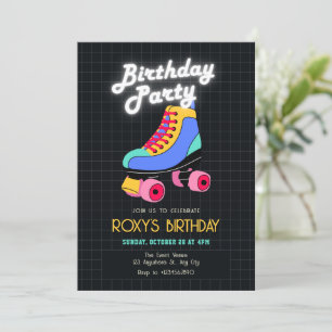 Invitación Patinaje de rodillos retro