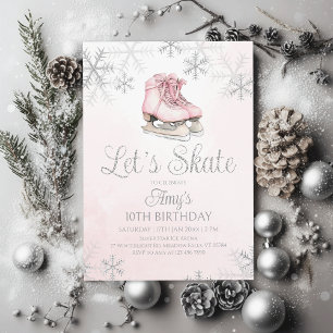 Invitación Patinaje sobre hielo Cumpleaños de invierno Fiesta