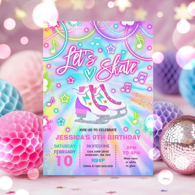 Invitación Patinaje sobre hielo Fiesta de cumpleaños Patinaje (Subido por el creador)