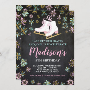 Invitación Patinaje sobre hielo, pasaje de invierno, pizarra