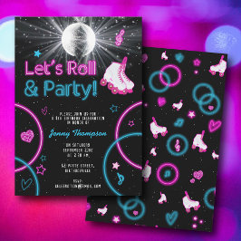 Invitación Patinaje sobre ruedas Neon Glow Roller
