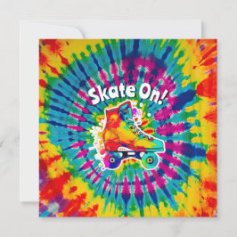 Invitación Patinar en pista de patinaje sobre ruedas Tie Dye 