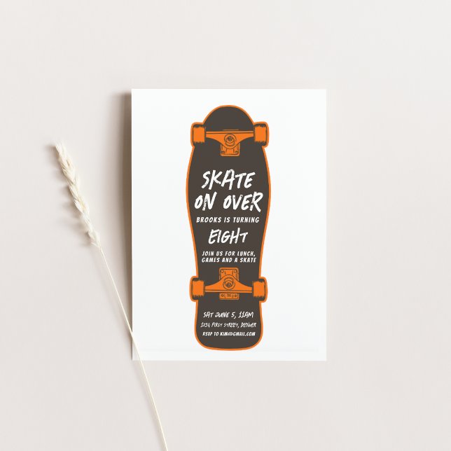Invitación Patinar sobre la fiesta temática del Skateboarding (Subido por el creador)