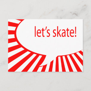 Invitación ¡patinemos! burbuja del discurso del dibujo