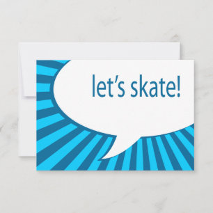 Invitación ¡Patinemos! burbuja del discurso del personalizado