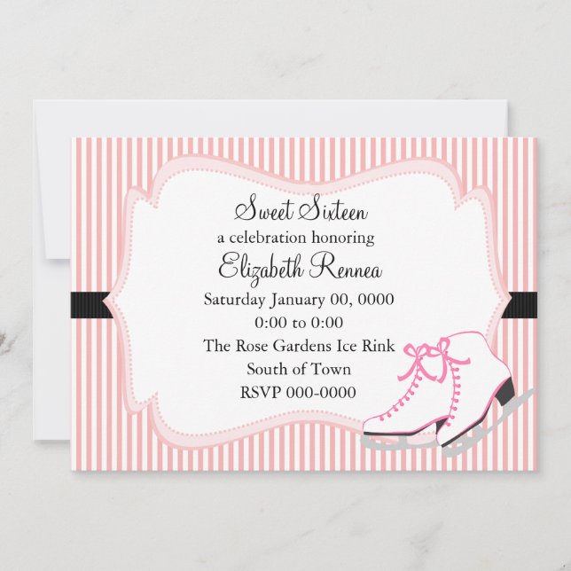 Invitación Patines de hielo de aspecto vintage (Anverso)