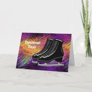 Invitación Patines de hielo negro y tecnicolor -