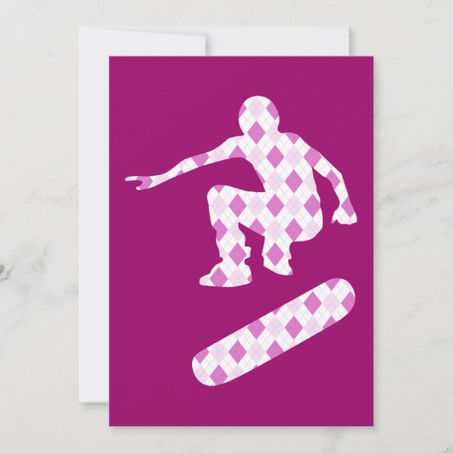 Invitación patineta argyle (Anverso)
