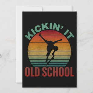 Invitación Patineta de patinaje de escuela vieja Kickin 'It