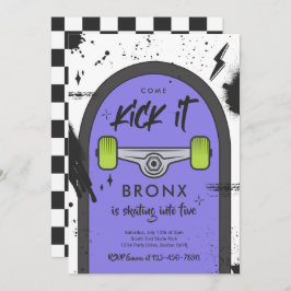 Invitación Patineta De Patinaje De Patinaje De Patinaje Urban