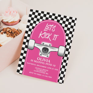 Invitación Patineta Vamos a patear la cerveza PINK