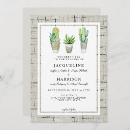 Invitación Patio de Cactus al estilo de una hacienda en Boda 