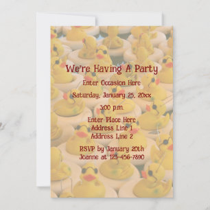 Invitación Patito de goma amarillo diversión fiesta