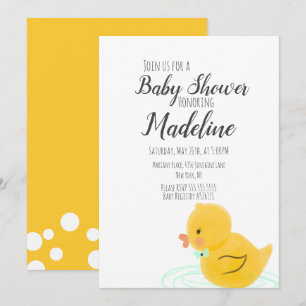 Invitación Patitos de Goma Dibujados a Mano  Baby Shower