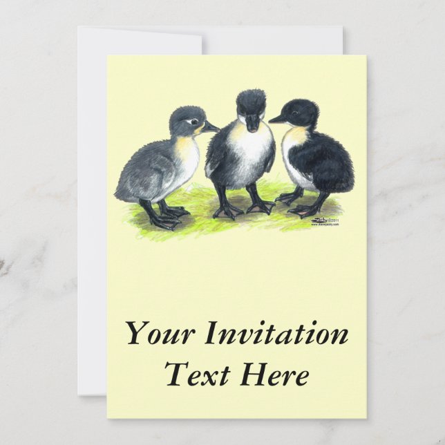 Invitación Patitos Suecos Azules (Anverso)
