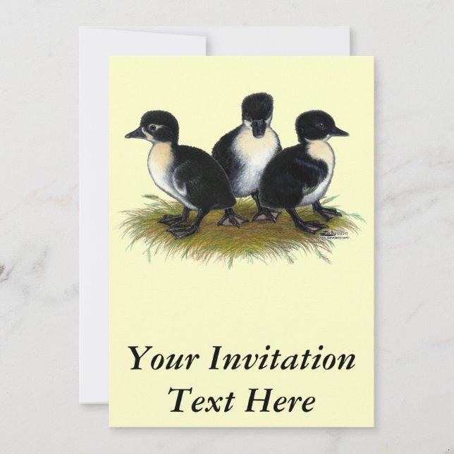 Invitación Patitos Suecos Negros (Anverso)