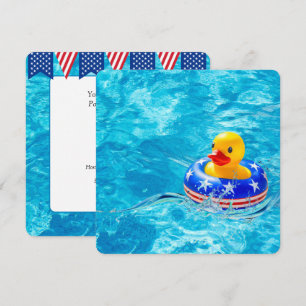 Invitación Pato Amarillo para Fiesta Patriótica en la Piscina
