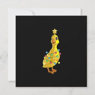 Invitación Pato Árbol de Navidad Luces Decoración Estrella Re