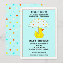 Pato Baby Shower Con Paraguas