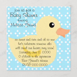 Invitación Pato bebido en amarillo