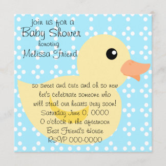 Invitación Pato bebido en amarillo
