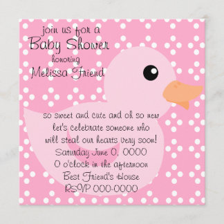 Invitación Pato bebido en rosa