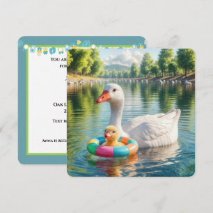 Invitación Pato blanco y pato de la madre de Baby Shower