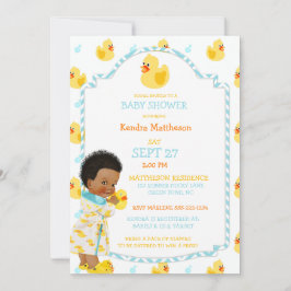 Invitación Pato de goma africano americano género neutral