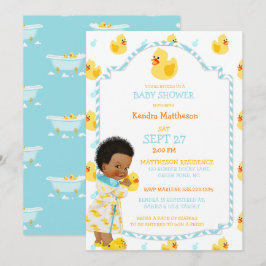 Invitación Pato de goma africano americano género neutral