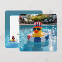 Pato de goma amarillo patriótico fiesta en la pisc