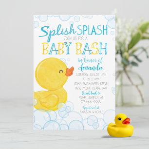 Invitación Pato de goma chapoteo baby shower