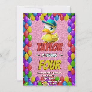 Invitación Pato de Goma Lindo Cumpleaños Personalizado Invita