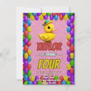 Invitación Pato de Goma Lindo Cumpleaños Personalizado Invita