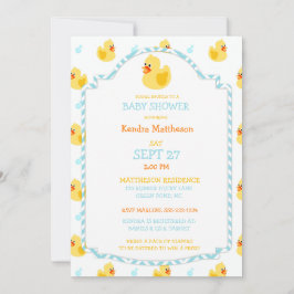 Invitación Pato de goma neutro en género Aqua Amarillo